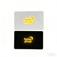 Carte intelligente LED RFID NFC à bord lumineux, carte sans contact pour cadeau d'entreprise, contrôle d'accès, sans batterie, personnalisable