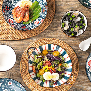 ชุดชามและจานเซรามิกสไตล์ญี่ปุ่น ชุดของขวัญ ชามและตะเกียบเซรามิกสีน้ำเงินขาว ชามเซรามิก - Product Image 5