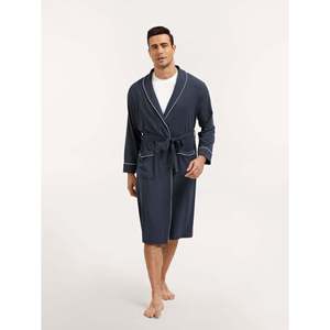 Vente Flash : Peignoir Premium pour Homme en Coton Bambou Tricoté à Manches Longues – Robe de Chambre, Peignoir de Spa – Fabricant Vietnamien - Product Image 1