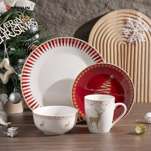 Nouvel arrivage personnalisé de vaisselle de Noël design <span class=keywords><strong>neige</strong></span> 16 pièces de cuisine thème <span class=keywords><strong>assiette</strong></span> et bol en porcelaine <span class=keywords><strong>blanche</strong></span> ensemble de tasses - Product Image 2