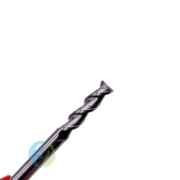 Fraiseuse CNC personnalisable OEM 55 degrés 6D*6*75L à 2 cannelures en acier au tungstène revêtu noir 55HRC pour fraisage de l'aluminium