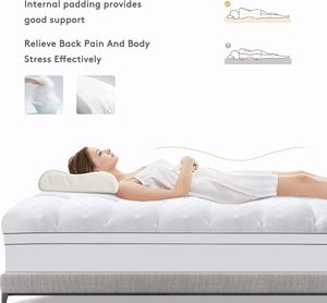 Protège-matelas épais surdimensionné pour lit Queen Size, soulagement <span class=keywords><strong>des</strong></span> douleurs dorsales, respirant, avec surmatelas, 100 % polyester, 8-21 pouces - Product Image 5