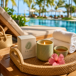 Boîte à bougie en papier grainé imprimée sur mesure, motif palmier <span class=keywords><strong>tropical</strong></span>, 6 oz, vente en gros, logo personnalisé, cadeau de villégiature, boîte à bougie durable en forme de feuille - Product Image 2
