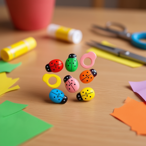 Accessorio in Legno a Forma di Scarabeo ILAN, Adesivo 18mm, Confezione da 8 Pezzi - Product Image 2