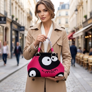 Bolso Tote de Poliéster Tejido con Diseño Retro de Pata de Gallo, Bolso Tipo Dumpling, Bolso de Hombro, Versátil, Casual, Urbano, Sencillo, Venta al Por Mayor de Fábrica - Product Image 1