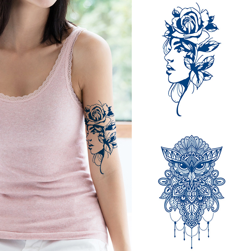 Полупостоянные временные татуировки наклейки татуировки прохладные фотографии простой в использовании макияж татуировки