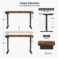 Bureau électrique ergonomique assis-debout pour étude de bureau à domicile Design moderne Table de bureau convertible motorisée à réglage de la hauteur