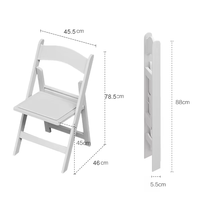 Chaise pliante d'extérieur en résine blanche pour événements, mariages, Wimbledon et jardins – Vente en gros pour marchés en ligne chinois