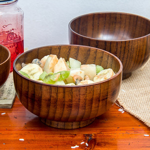 ชามใส่ก๋วยเตี๋ยวทำจากไม้สไตล์ญี่ปุ่นเป็นมิตรกับสิ่งแวดล้อมราเม็งทำจากไม้เนื้อแข็งและชามสลัด - Product Image 6