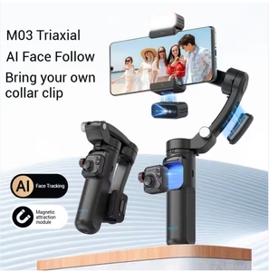 Estabilizador Gimbal Profesional M03 con Seguimiento Facial por IA, 360 Grados, Inteligente, de Tres Ejes, Antivibración, con Micrófono Inalámbrico y Luz de Relleno <span class=keywords><strong>para</strong></span> - Product Image 3