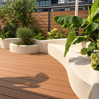 Kit complet de terrasse composite décorative extérieure, embossage 3D, bois-plastique, imperméable, antidérapant, grain de bois, design moderne, jardin