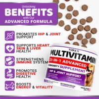 Compléments multivitaminés personnalisés pour chiens, sous forme de bouchées molles, avec glucosamine, MSM, probiotiques, huile de saumon, pour la santé des articulations, de la digestion, du système immunitaire, de la peau et du pelage, et contre les allergies saisonnières.