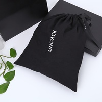 Nueva llegada personalizada negro algodón sarga cordón ropa interior zapato ropa almacenamiento bolsa de polvo Logo impreso bolsa de algodón para bolso