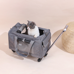 Extra Large Foldable Portable Pet <strong>Carrier</strong> <strong>with</strong> <strong>Wheels</strong> for <strong>Dogs</strong> &amp; Cats Waterproof Bottom Adjustable Safety Rope Backpack Style - Product Image 3