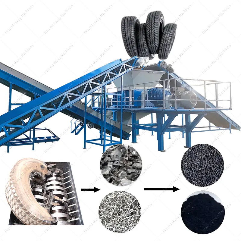 Full Automatic waste tire shredders tyre shredder machine tire recycling machine price in China