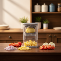 Handmatige multifunctionele milieuvriendelijke groentesnijder & -hakker voor frieten, komkommers, tomaten - ABS materiaal keukenhulpje