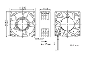92*92*38MM High Industrial Cooling <b>Fan</b> Blower System With Advanced <b>Thermal</b> <b>Management</b> For Heavy Duty Machinery Cooling 12V 24V - Product Image 4