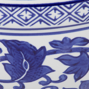 Pots à fleurs Chinoiserie en grès céramique, design floral, pour intérieur et extérieur - Product Image 3