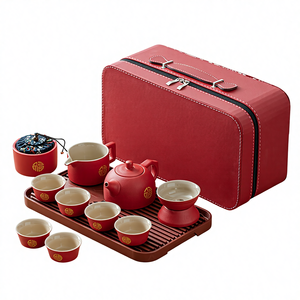 Set da Tè Portatile in Porcellana Bone China per Esterni, Ecologico e Durevole, Colore Personalizzabile, Regalo di Nozze, Articoli da Regalo Stampati - Product Image 1