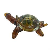 Figurines de tortue de mer en verre soufflé à la main, ornement animal presse-papiers pour la décoration intérieure, collection d'animaux marins, sculpture de tortue en verre