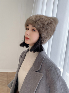 2024 femmes hiver véritable chapeau de fourrure nouvelle Collection réel Sable fourrure chapeaux luxe Sable fourrure chapeau de l'usine - Product Image 5
