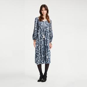 Vente en gros de robes pour femmes sur mesure OEM de haute qualité, col rond, manches longues, robe décontractée en viscose, robe bohème pour les vacances à la plage - Product Image 1