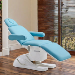 Beauty center salon furniture automatic lift leather facial clinic bed 3 motors professional spa massage table headrest <b>backrest</b> - Product Image 1
