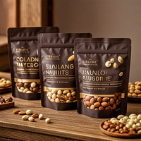 Staande zak met venster, hersluitbaar, voor snacks, noten, gedroogd fruit, aluminiumfolie, PET voedselzak, plastic ritssluiting