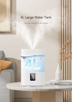 Humidificateur d'air ultrasonique intelligent 4L à vapeur froide et chaude avec application Tuya, grande capacité, lumière LED, pour chambre de bébé
