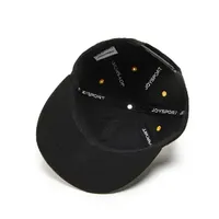 Gorra de Béisbol Bordada en Negro y Amarillo, 6 Paneles, Cierre a Presión, Visera Plana, Estilo Dad Hat para Hombre y Mujer