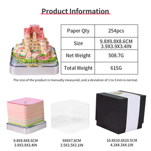 Календарный кубик «Замок любви», спрятанный в 3D-блокноте для заметок, бумажный блок, ежедневный календарь, <span class=keywords><strong>2026</strong></span> для офисного школьного орнамента - Product Image 6