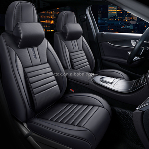 Fundas de Asiento de Coche de Cuero Nappa Negro, Juego Completo Compatible con Audi A3 Q3 Q5 <span class=keywords><strong>Citroen</strong></span> <span class=keywords><strong>C4</strong></span>, Decoración Interior de Auto Resistente a la Decoloración - Product Image 2
