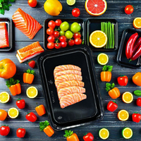 Plateaux en plastique jetables rentables pour les aliments et la viande Plateau d'emballage sous vide pour la peau-Blister Process Type Skin Pack Dish