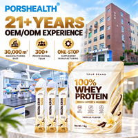 Poudre de protéines de lactosérum ODM saveur caramel, 20-29g de protéines par portion, certifiée HALAL, nutrition sportive, sachet, fournisseur de marque privée