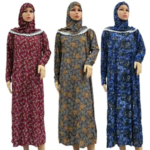 1件沙特阿拉伯迪拜长祈祷裙伊斯兰女性罩袍穆斯林宽松阿巴亚非洲头巾斋月女装