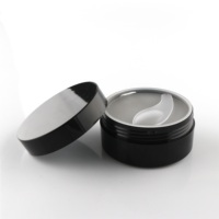 Vente en gros de pots cosmétiques transparents en plastique PET avec couvercles noirs Tailles de 30ml à 500ml pour le stockage de la crème