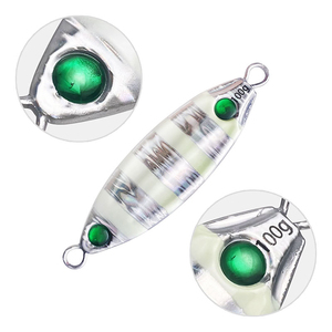 Leurre Bionique Double Œil Vert <span class=keywords><strong>à</strong></span> Coulée Lente, Plaque Métallique Lumineuse 60g-120g pour la Pêche Nuit de Nuit en Mer, Pêche en Bateau, Eau Salée - Product Image 2