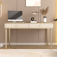 Ensemble de chaises de bureau en bois de cerisier de luxe léger, couleur champagne, multifonctionnel, moderne, minimaliste, bureau d'écriture, bureau pour petit espace