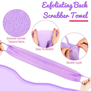 Exfoliating Shower <b>Loofah</b> Bath Gloves <b>Back</b> <b>Scrubber</b> Set for Body, Face, Shower <b>Loofah</b> Bath Body Scrub Brush Scrub and Exfoliator - Product Image 3