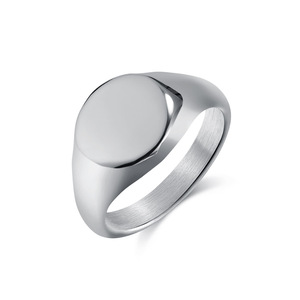 yunnique minimalist style, cool and elegant round stamp-shaped <b>titanium</b> steel <b>ring</b>, a touch of luxury and sophistic - Product Image 5
