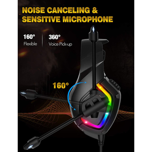 <span class=keywords><strong>ONIKUMA</strong></span>-auriculares <span class=keywords><strong>K1</strong></span>-<span class=keywords><strong>B</strong></span> para videojuegos, cascos RGB con reducción de ruido y micrófono K1B para PS4 - Product Image 4