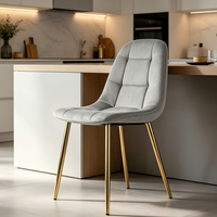 Chaises de salle à manger en velours rembourrées pour restaurant et événements, avec pieds dorés, pour cuisine, salle à manger et salon