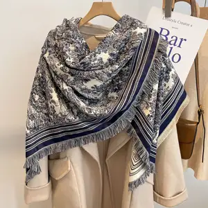 Winter Cashmere Scarf Women Luxury Brand Designer Warm Blanket Horse Scarves Cape Pashmina Female Shawl Thick Foulard scarf