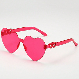 Retro Double <b>Heart</b> <b>Shaped</b> <b>Sunglasses</b> for Women Cute Rimless Shades Trendy Summer <b>Sunglasses</b> Wholesale - Product Image 1