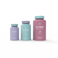 Emballage de bouteille Gummy Pot en plastique PET résistant aux enfants Bouteille d'épices Bouteille d'emballage de supplément Pot de stockage de vitamines au toucher doux