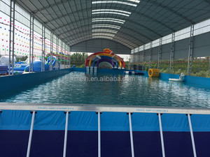 Chất lượng cao di động Inflatable cầu vồng trượt nước trên mặt đất cho khung kim loại Hồ bơi cho công viên nước - Product Image 5