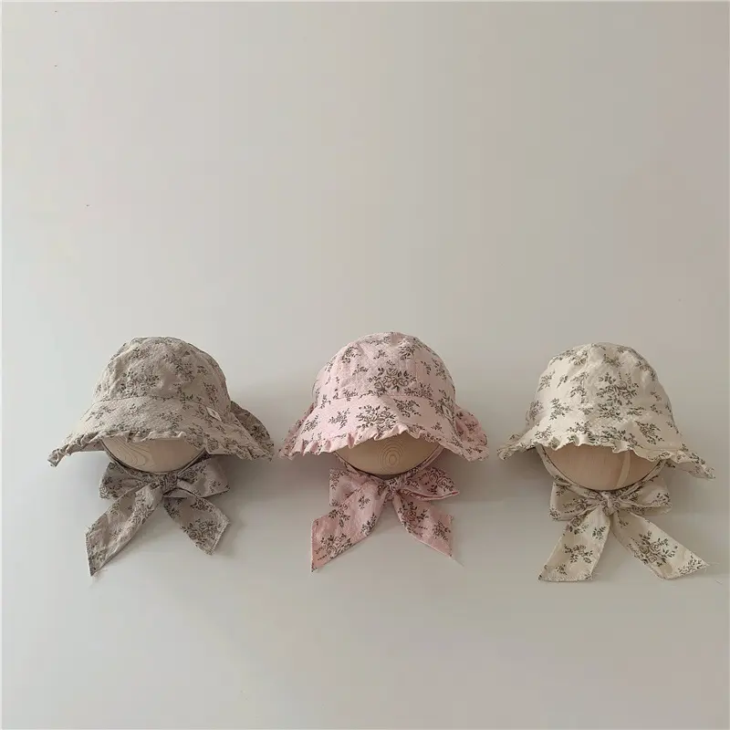 Bayi Balita Antik Bunga Gadis Mode Topi Nelayan Dapat Disesuaikan Musim Semi Outings Basin Topi Perlindungan Matahari