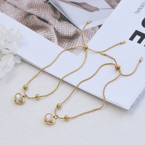 Parures de bijoux tendance en acier inoxydable hypoallergénique anti-ternissement plaqué or PVD 14k 18k, collier et bracelet coquillage cœur pour femme - Product Image 3