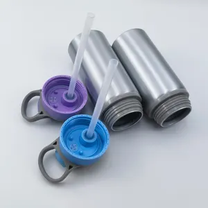 Süblimasyon toptan özel Tumbler 500ml gümüş süblimasyon boşlukları alüminyum spor motivasyon sınıfı su şişesi