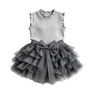 Abito Primaverile Personalizzato per Bambine, Vestito Principessa in Tulle, Gonna a Strati, <span class=keywords><strong>Abbigliamento</strong></span> Senza Maniche in Cotone Colorato per Bambini - Product Image 6